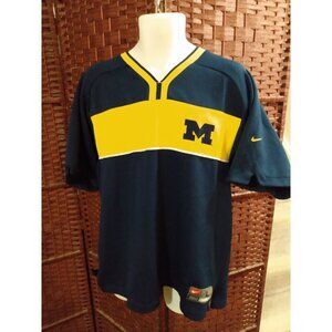 Vintage Nike Team Michigan Wolverines Basketball Warm Up Shirt Shooting Jersey L